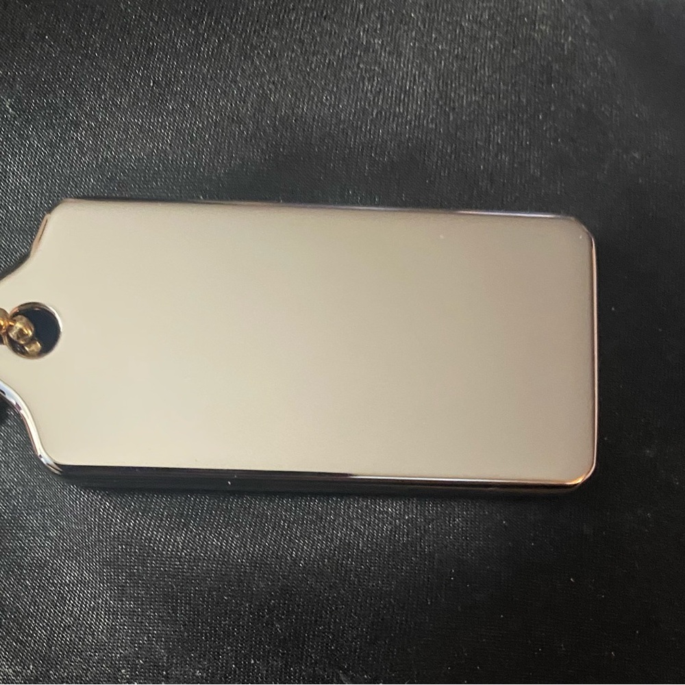 Coach Metallic Silver Keychain with Gold Chain - Picture 2 of 3